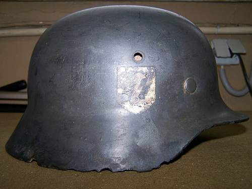 SS M 35 EF named and researched steel helmet