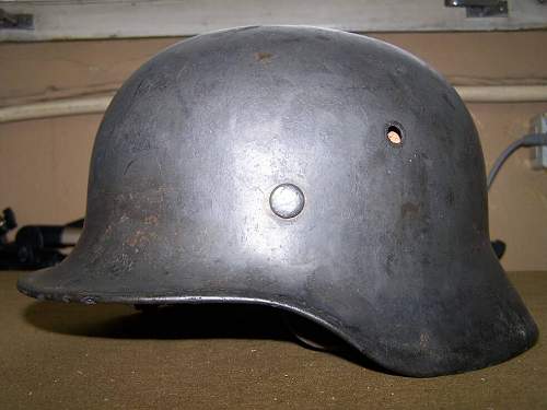 SS M 35 EF named and researched steel helmet