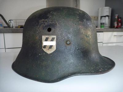 Early SS-helmet with double runic shield