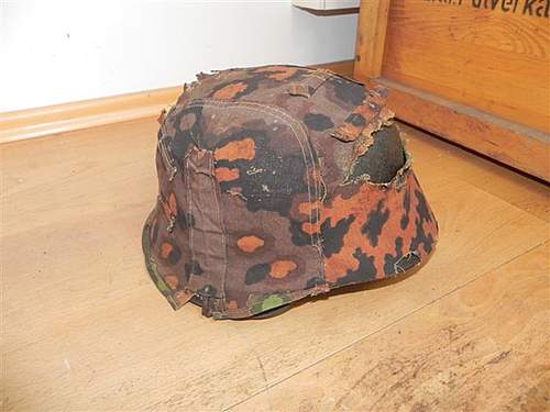 Waffen SS oak leaf helmet cover