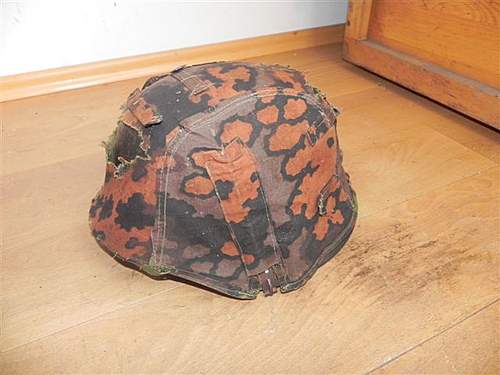 Waffen SS oak leaf helmet cover