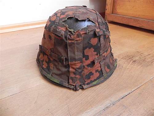 Waffen SS oak leaf helmet cover