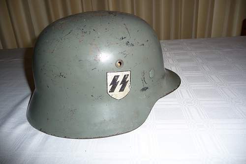 Waffen-SS M35 Double-Decal ET64 Helmet -- I Would Appreciate Any OPINIONS / COMMENTS