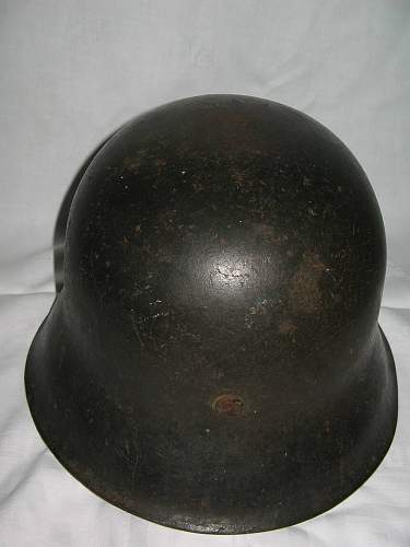 SS M 42 EF helmet, battledamaged