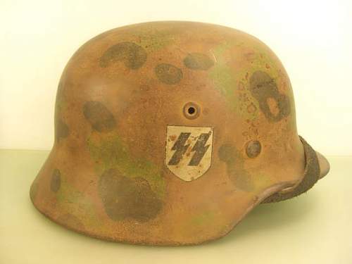 SS M40 SD Helmet with Waffen SS DOT Pattern Camouflage