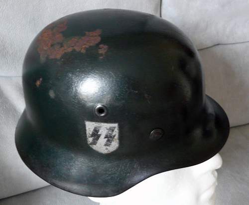 Quist SS Helmet + WW1 Camouflage Helmet ??