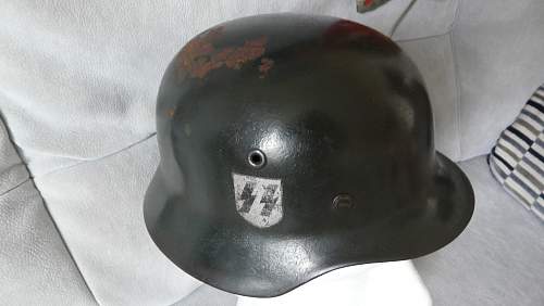 Quist SS Helmet + WW1 Camouflage Helmet ??
