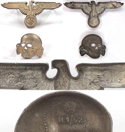 Is this a original SS metal cap insignia eagle and skull ?