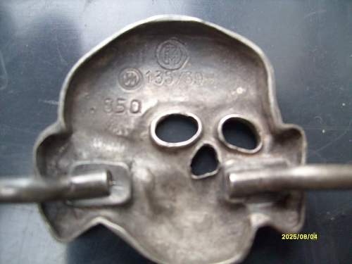 Cap skull: SS/RZM 135/39 .850 silver marked