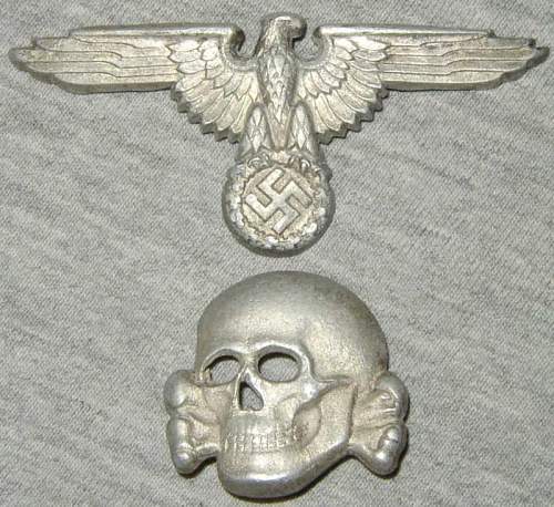 Matching aluminum deschler skull and eagle set