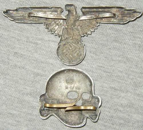 Matching aluminum deschler skull and eagle set