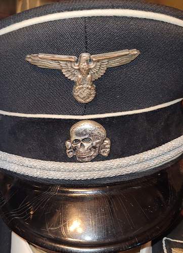 SS Adler and Totenkopf on a black A-SS visor