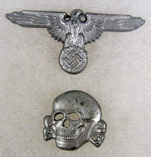 SS Adler and Totenkopf on a black A-SS visor