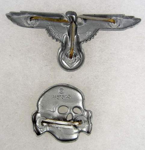 SS Adler and Totenkopf on a black A-SS visor