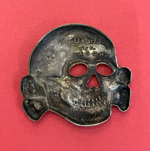 D&amp;S Marked Totenkopf Hat Insignia