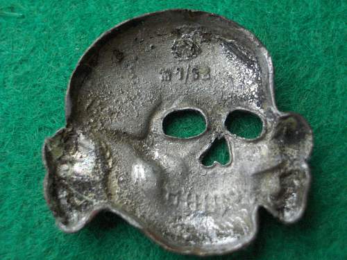 RZM M1/52 Totenkopf cap skull with a story