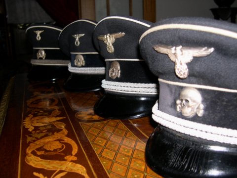 SS cap eagles and skulls