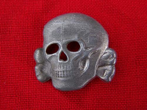 SS insignia set, Assmann eagle and 3 edge prong skull