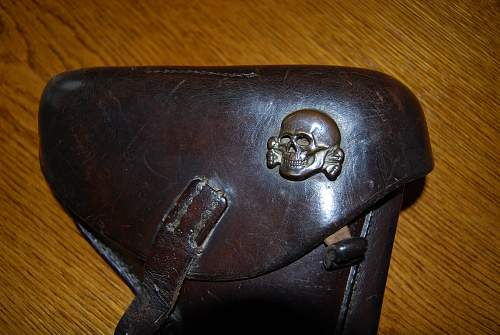 Deschler Totenkopf on P08 Luger holster