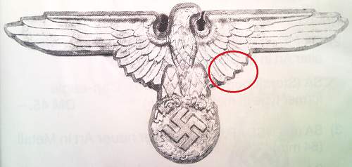 Mützenadler (neue Form) in Metall