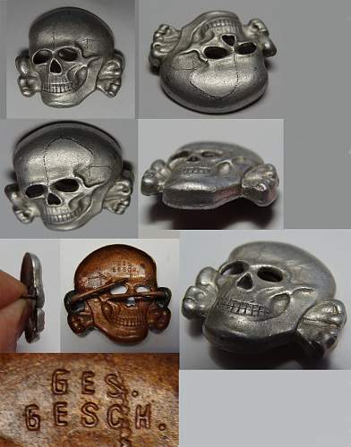 SS cap eagles and skulls