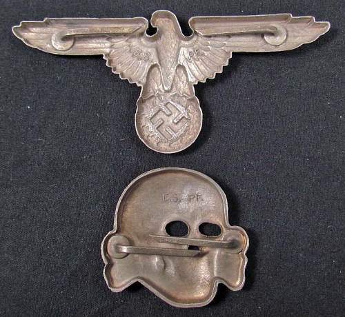 SS Metal Visor Insignia Skull &amp; Eagle Identification List