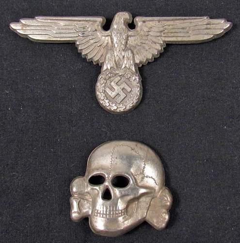 SS Metal Visor Insignia Skull &amp; Eagle Identification List