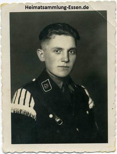 Allgemeine SS martyr cuff titles with Sturmbann colored stripes