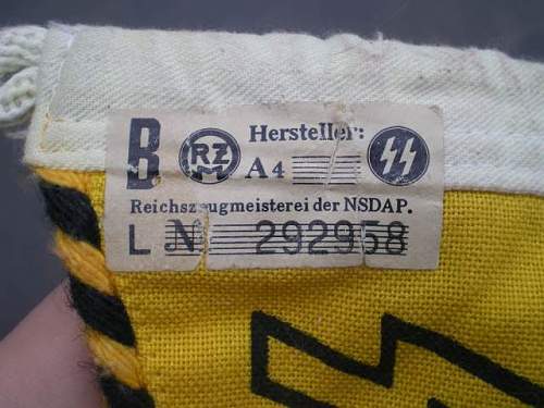 SS Pennant w/RZM Tag: Authentic? For a Staff Car?