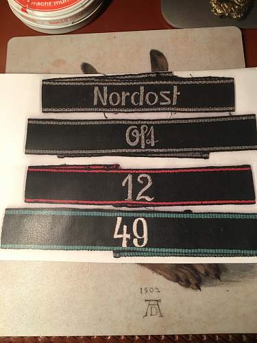 Cuff titles of the Allgem. SS with colored borders.