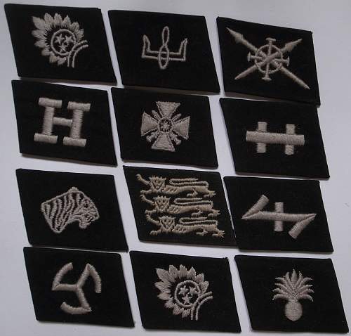 ''Dachau stocks'' Waffen-SS foreign volunteers collar tabs release in the late 70'.