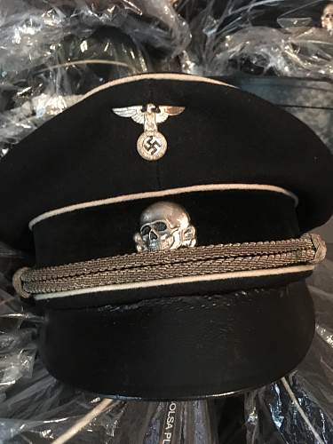 a black SS officer's cap of early make