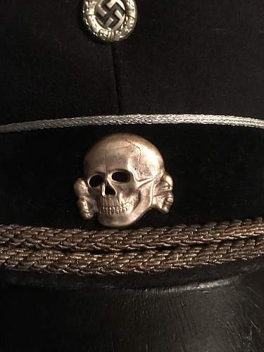 a black SS officer's cap of early make