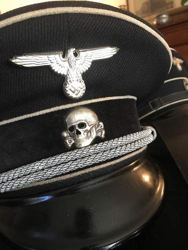 a black SS officer's cap of early make