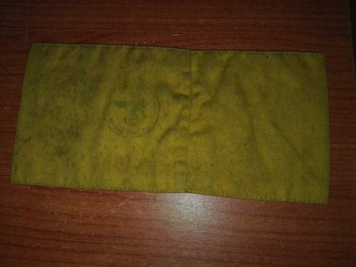 Yellow Waffen SS armband