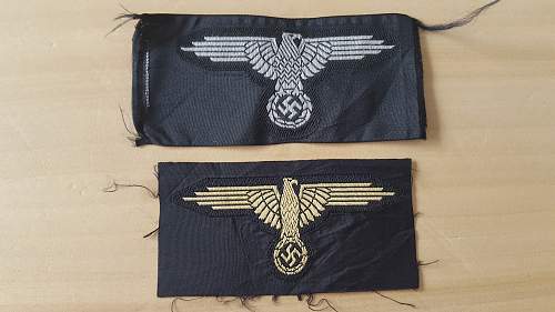 Waffen SS tropical sleeve eagle and Waffen SS BEVO sleeve eagle