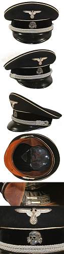 black SS officer's cap