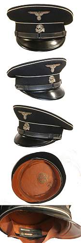 black SS officer's cap