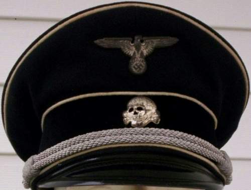 black SS officer's cap