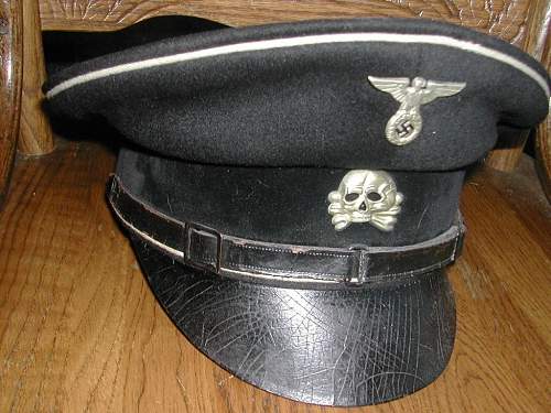 black SS officer's cap