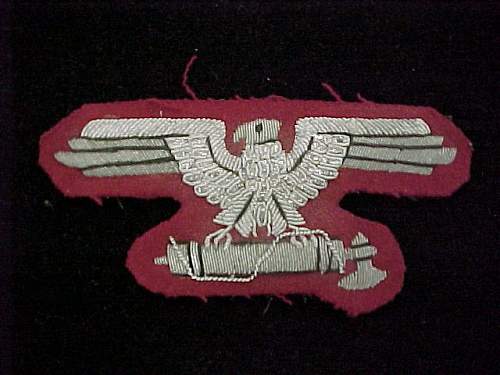 Supposed Waffen SS officers sleeve eagle in bullion