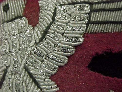 Supposed Waffen SS officers sleeve eagle in bullion