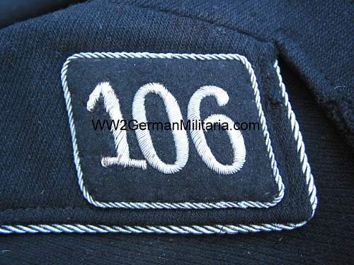 Black Allgemeine tunic from 106 SS standarte