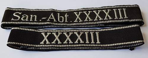 I'd like to get some opinions on this San.-Abt. XXXV cuff title...