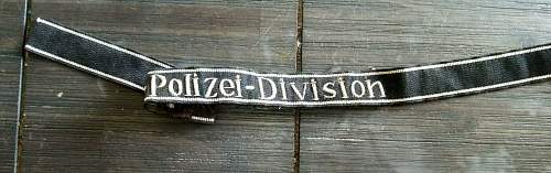 SS polizei division cuff tittle