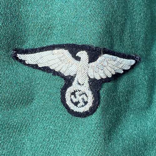 Recent acquisition – SS-Bahnschutz open-collar 4-button Officer’s tunic - Authentic?