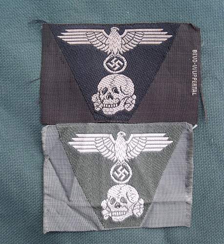 Bevo Trapezoid for a Waffen-SS black Panzer M43 cap