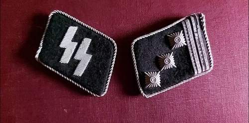 SS collar tabs Hauptsturmfuhrer