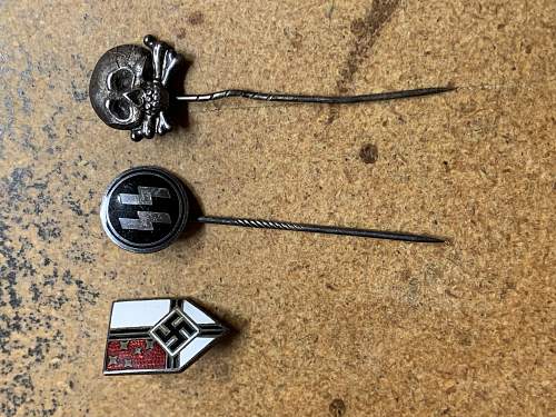 SS Membership STICK PIN &amp; Death Head stick pin