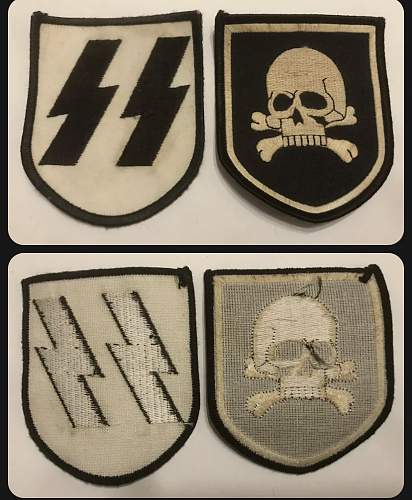 SS and Totenkopf shield patches